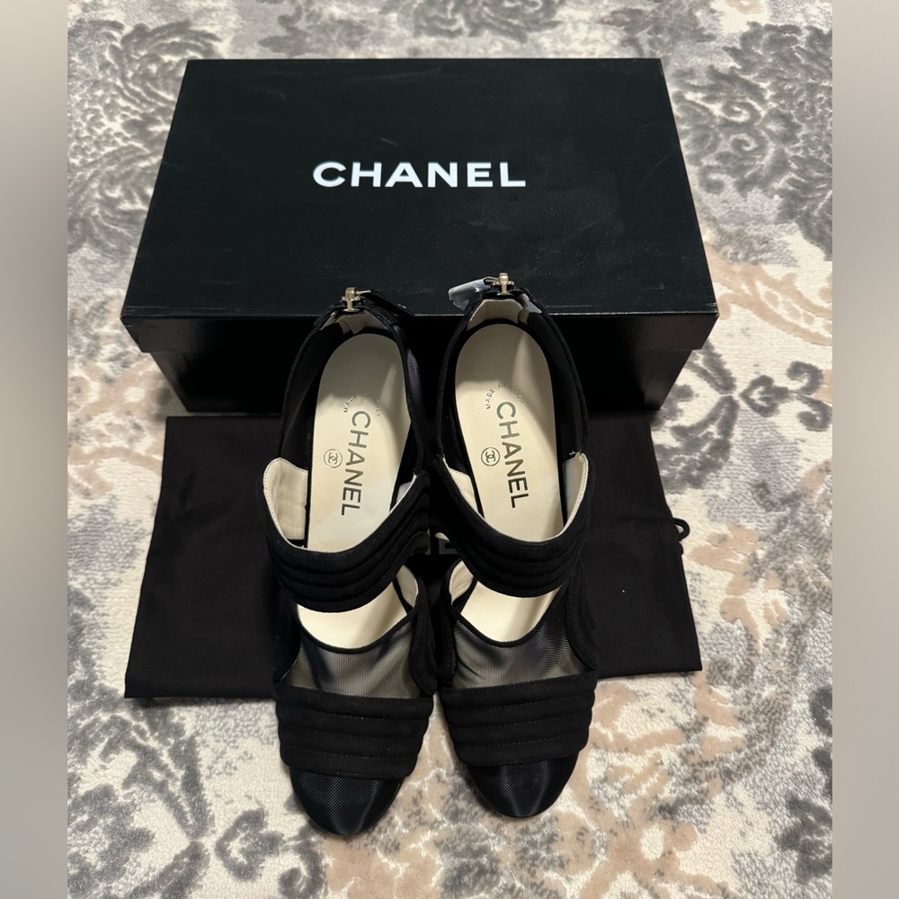 Chanel Suede Mesh Vintage Heels- Brand New!